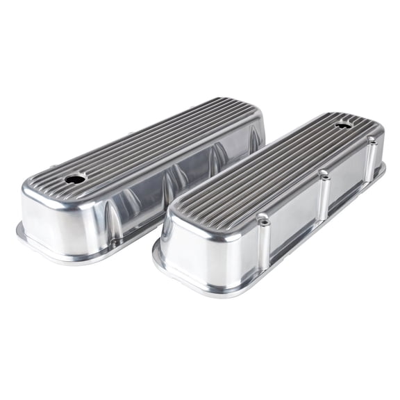 JEGS Polished Finned Valve Covers for 1965-1995 Big Block Chevy