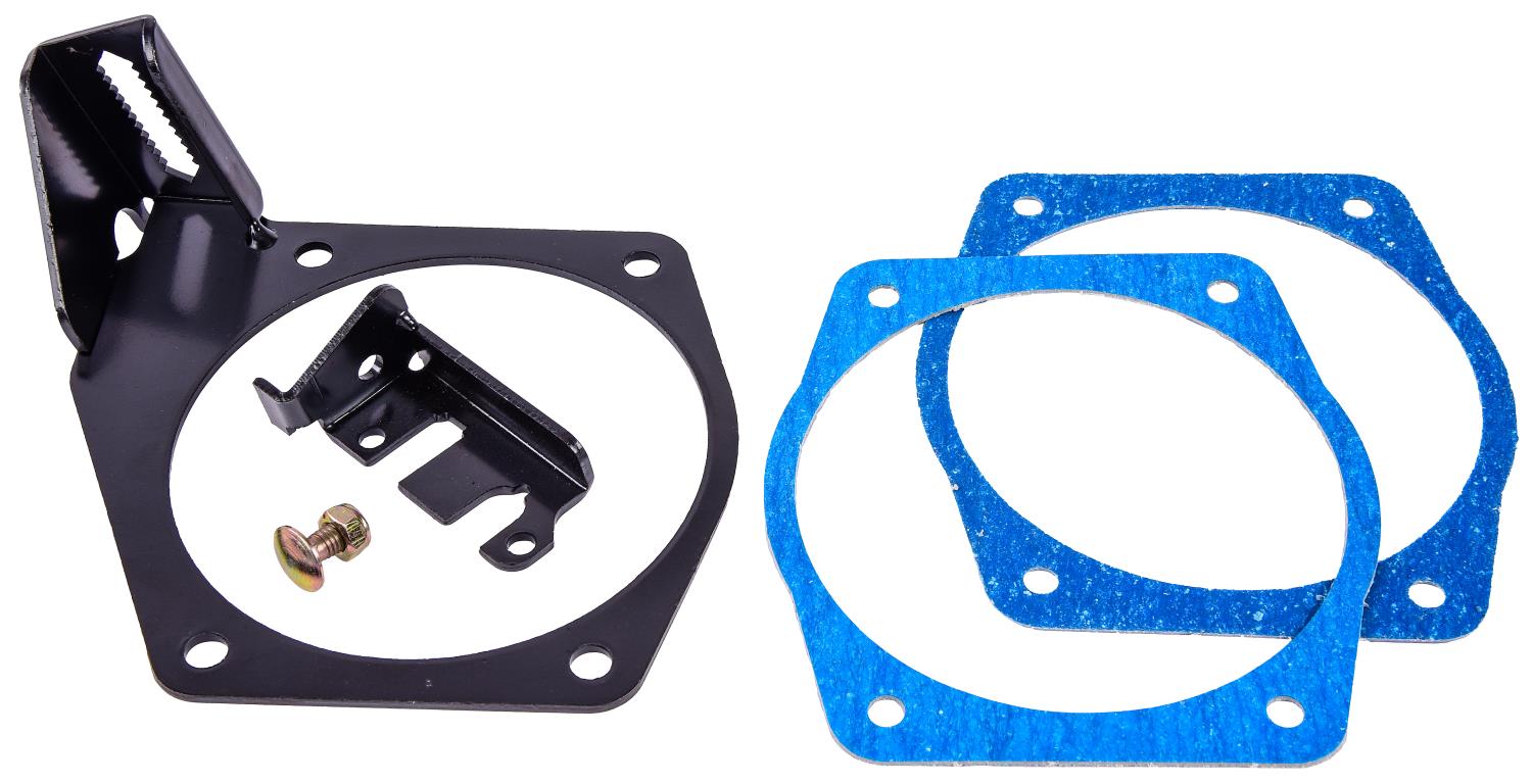 JEGS 501088 Universal Throttle Cable Bracket GM LS Black PowderCoated