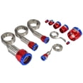 thumbnail image 1 of JEGS Braided Hose Sleeving Kit with Clamps [Red and Blue Anodized Hose Clamp Covers], 1 of 4