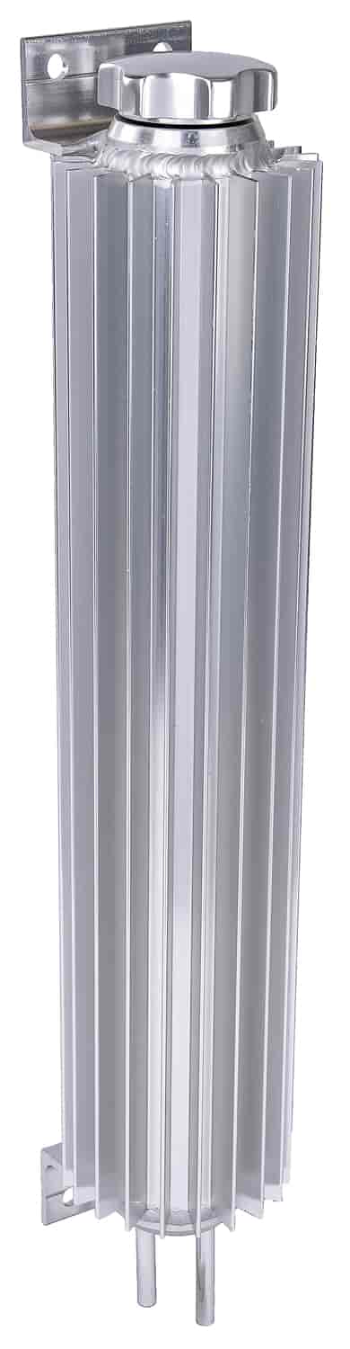 JEGS 511040 Coolant Overflow Tank Finned Aluminum 20 oz. Capacity 13 in
