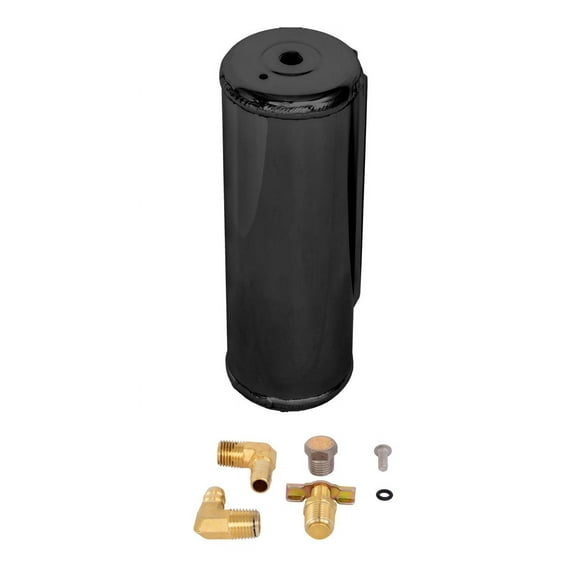 JEGS 51137 Round Recirculating/Overflow Tank/Catch Can Billet Aluminum Powdercoa