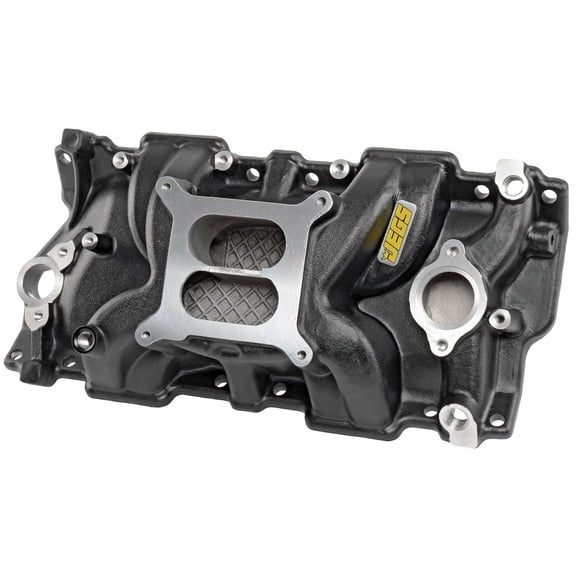 JEGS Intake Manifold for 1955-1986 Small Block Chevy 262-400, Dual Plane [Black]