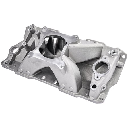 JEGS Intake Manifold for 1955-1995 Small Block Chevy 262-400, Hi-Rise Single Plane [Satin]