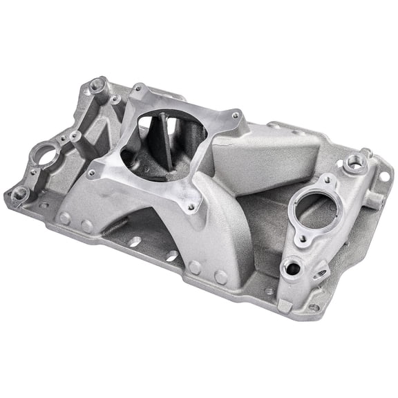JEGS Intake Manifold for 1955-1995 Small Block Chevy 262-400, Hi-Rise Single Plane [Satin]