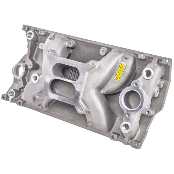 JEGS Cool Gap Intake Manifold for Small Block Chevy with 1996-2002 Vortec L31 Cast Iron Heads, Dual Plane [Satin]