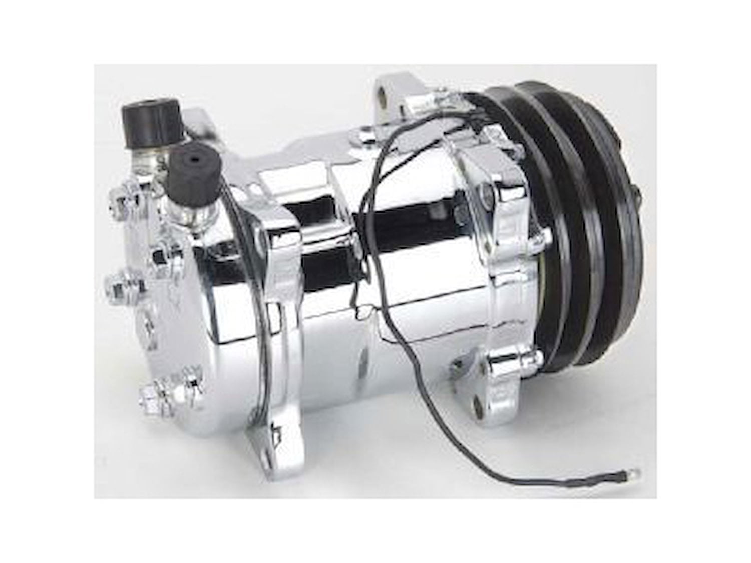 JEGS 51802 Air Conditioner Compressor Chrome Double Groove V-Belt ...