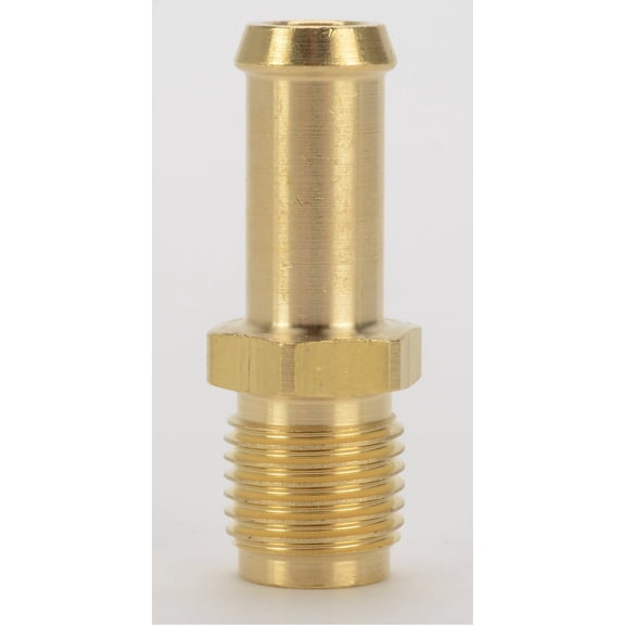 JEGS NPT Straight Hose Barb Fitting [5/16 in. Inverted Flare (1/2 in.-20 Thread) to 3/8 in. Hose, Brass]