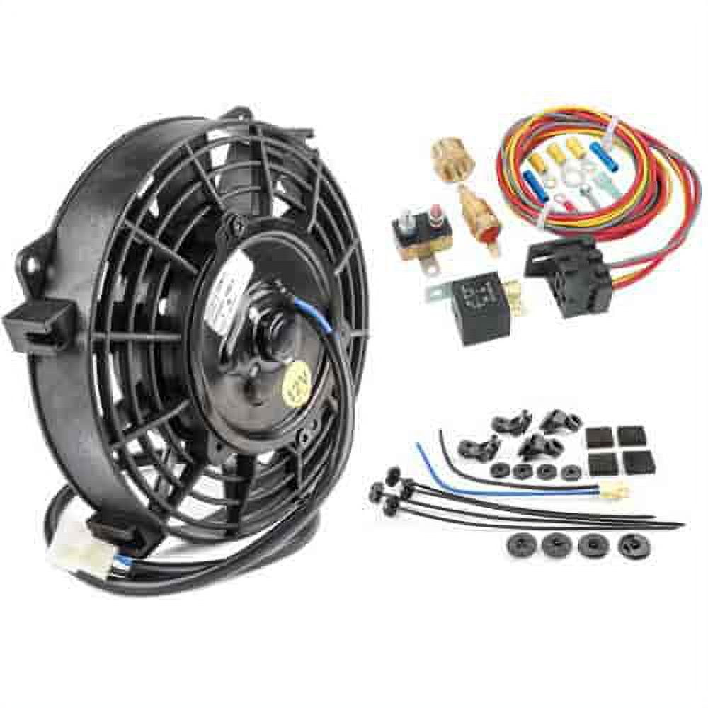 JEGS 52111K Universal Electric Fan Kit 8 Diameter Straight Blade Includes Wirin