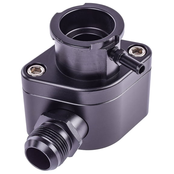 JEGS Intake Manifold Coolant Filler Neck Kit [Black Anodized Billet Aluminum]