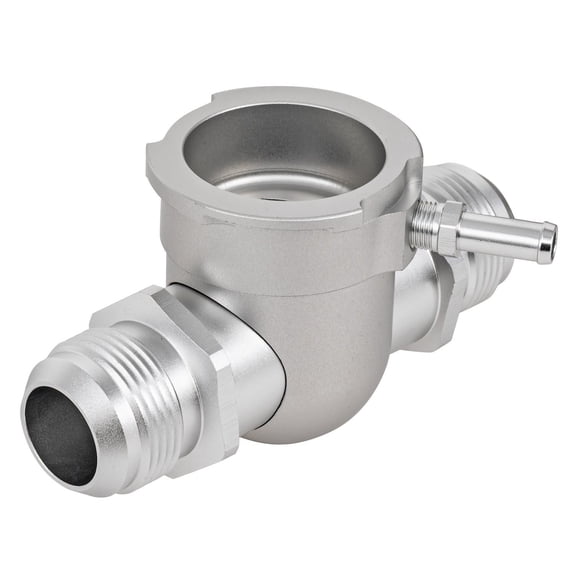 JEGS 53055 In-Line Radiator Hose Filler Clear Anodize -16AN x -16AN Male Threads