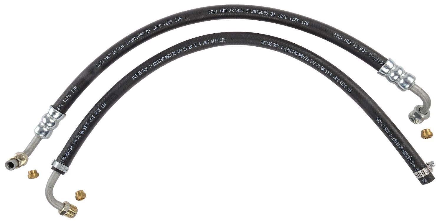 JEGS 60712 Power Steering Hose Kit GM 3/8 in. Rubber 5/18 in.-18 Pump-Side Threa