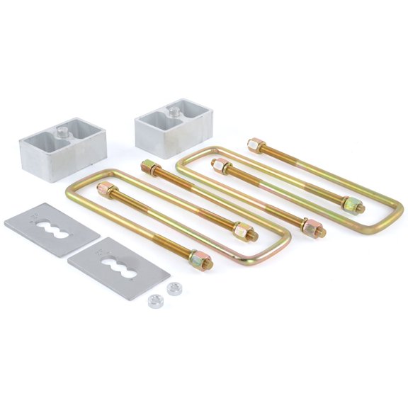 JEGS Suspension Block Kit Single Pin 2" Aluminum Ford F-Series w/ 3" W Leaf Springs
