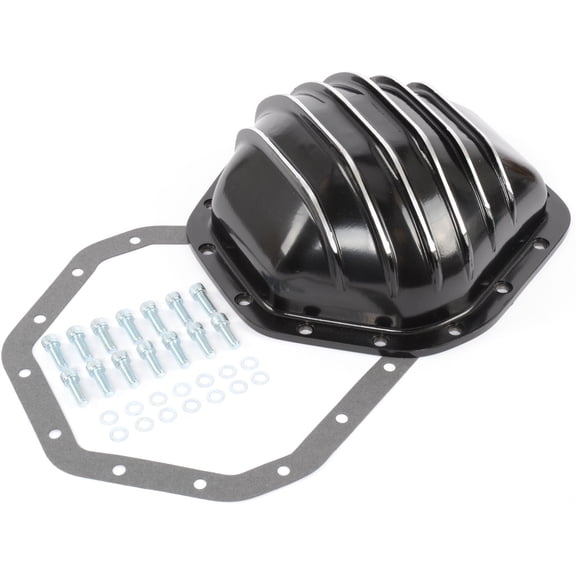 JEGS 62555 Cast Aluminum Differential Cover GM 10.5 in. 14-Bolt Black Fits: 1973