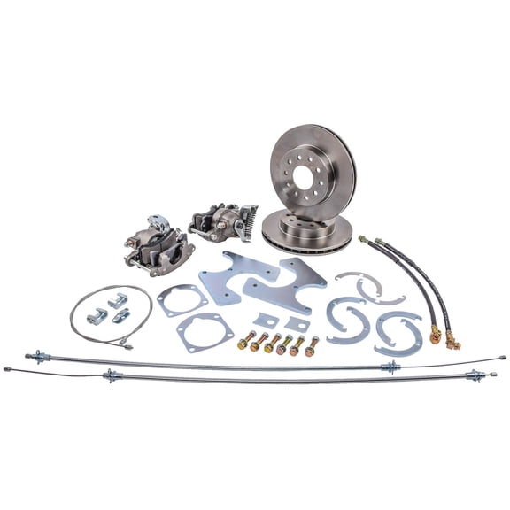 JEGS GM 10/12 Bolt Rear Disc Brake Conversion Kit for Select 1955-1968 GM Full Size Cars [Standard Kit w/E-Brake & Raw Calipers]