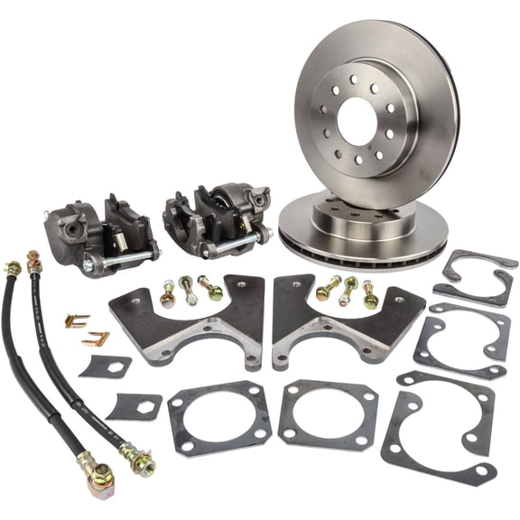 JEGS GM 10/12 Bolt Rear Disc Brake Conversion Kit for 1964-1972 GM A-Body [Standard Kit Non E-Brake & Raw Calipers]