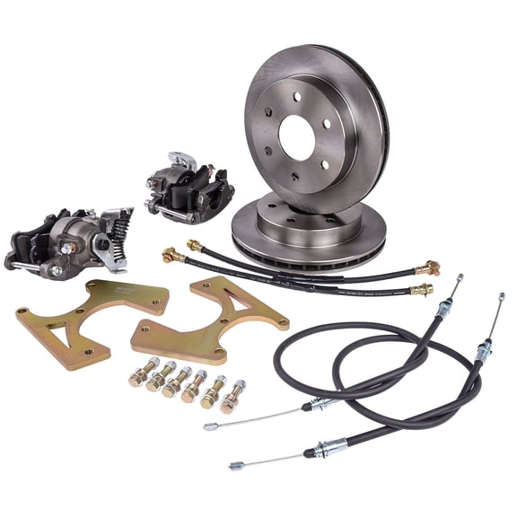 JEGS GM 10/12 Bolt Rear Disc Brake Conversion Kit for 1963-1970 GM C10/C15 Series Trucks, 6-Lug [Standard kit with E-Brake]