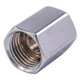thumbnail image 1 of JEGS Chrome Union Fitting 7/16 in. -20 Inverted Flare Female x 7/16 in. -20 Inverted Flare Female, 1 of 7