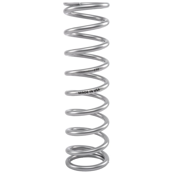 JEGS Coil-Over Spring [12 in. Length, 150 lb./in., Silver Powder-Coated Finish]