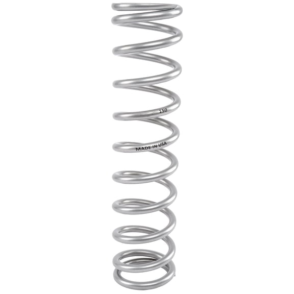JEGS Coil-Over Spring [14 in. Length, 150 lb./in., Silver Powder-Coated Finish]