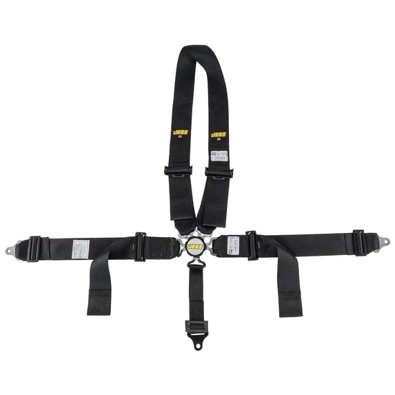 JEGS Black Cam Lock Ultra Series Harness 5-Point Design Pull Down U-Type