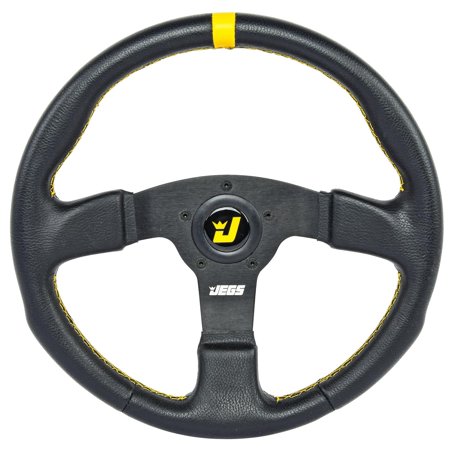 JEGS 70435 Premium Racing Steering Wheel 13 1/2 in. Dia. 1 1/2 in. Dish Hand-Sti