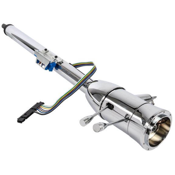 JEGS Universal Floor Shift Tilt Keyed Steering Column, Chrome, 2 in. Diameter, 32 in. Length