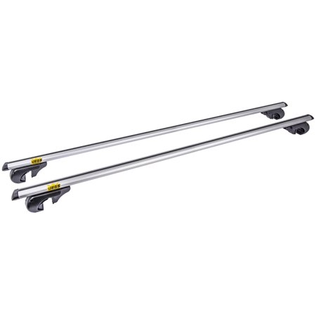 JEGS 71005 Adjustable Roof Rack Cross Bars Set w/ Key Locks, Silver Aluminum