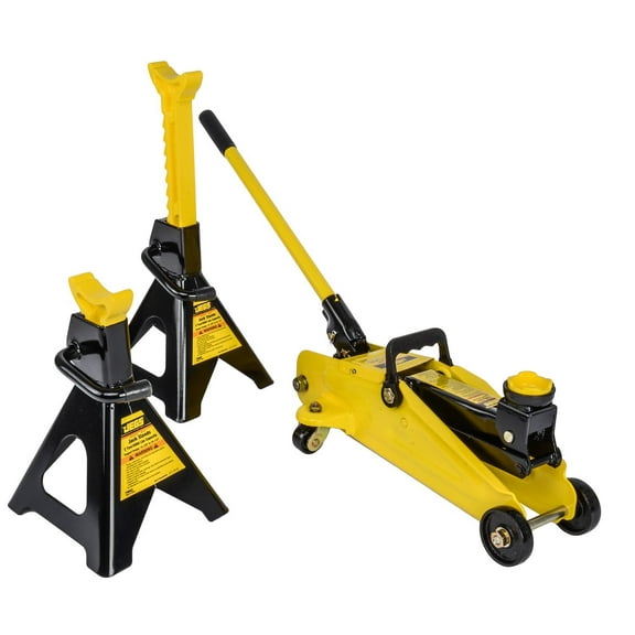JEGS 79002 Hydraulic Utility Floor Jack & Stands Heavy Gauge Steel Frames