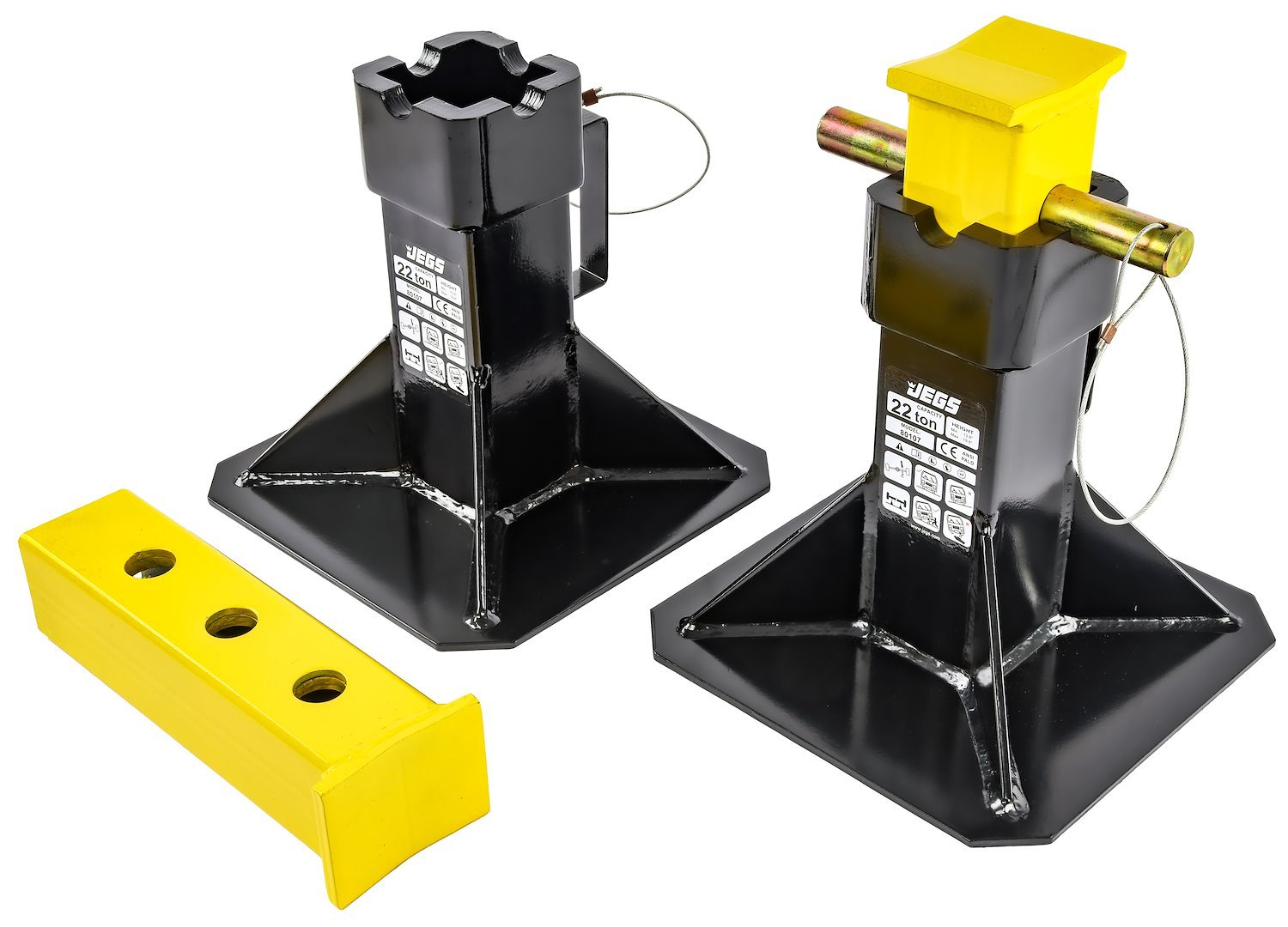 Load Out Stand JEGS 80107 Jack Stands 22-Ton Load Rating Per Pair Height Range: 11 1/2 ...