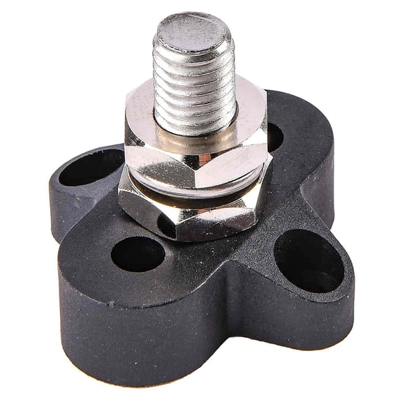 JEGS 80119 Single Charging Post/Junction Block 3/8 in. Stud 10 mm x 1.5 Stud Thr