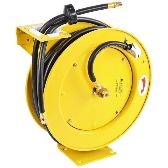 JEGS Retractable Air Hose Reel with 3/8 in. x 50 ft. Rubber Hose