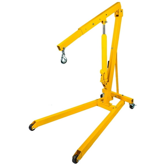 JEGS 81059 1/2-Ton Automotive Shop Crane, Red, Steel, 16000 oz Max Weight, Manual Lifting Crane