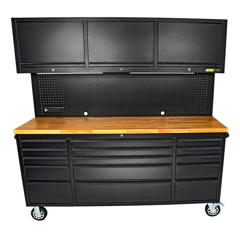 JEGS 81453 72 in. Wheeled Mobile Tool Box, Rolling Tool Cabinet