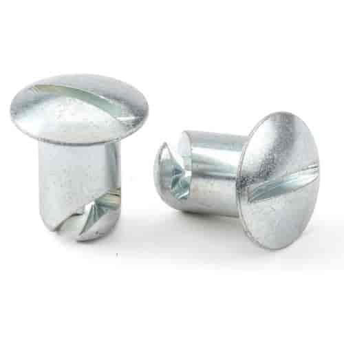 JEGS 82201 Quarter-Turn Fastener Buttons 3/8 in. Slotted Oval-Head 1/2 in. Body