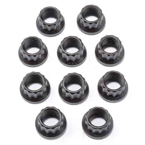 JEGS 84104 12-Point Flange Nuts 3/8 -24 Socket Size: 7/16 10/pkg