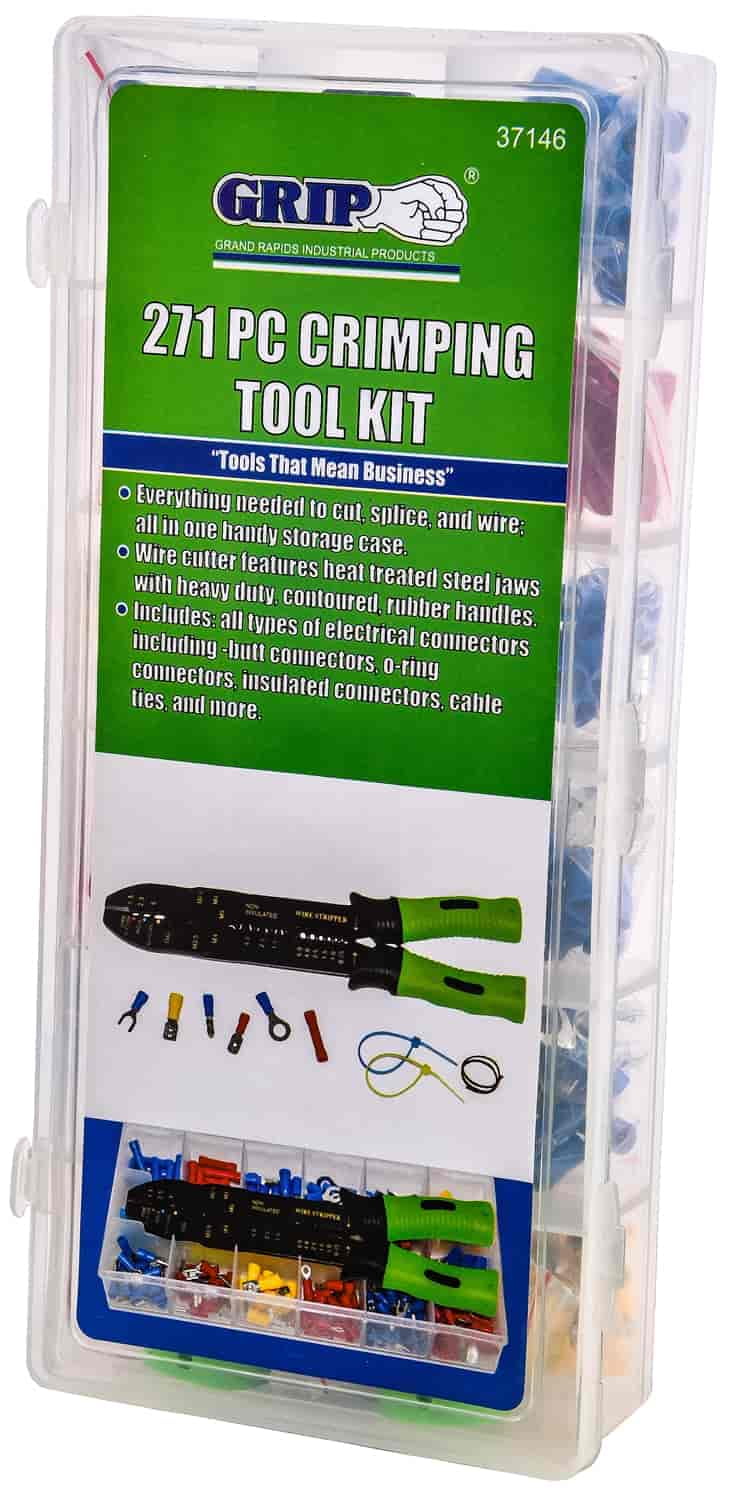 JEGS 84420 Wire Crimping Tool Kit 271-piece Includes: Butt Connectors O ...