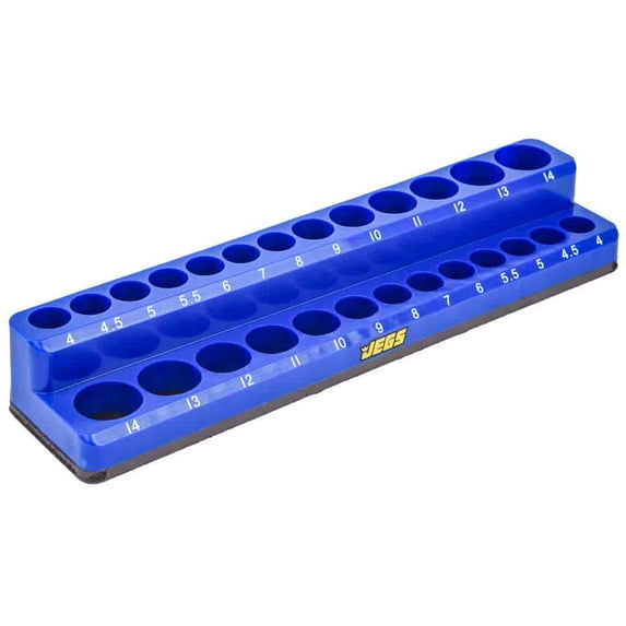 JEGS 85036 Magnetic Socket Organizer Tray 1/4 in. Drive Metric Holds 26 ...