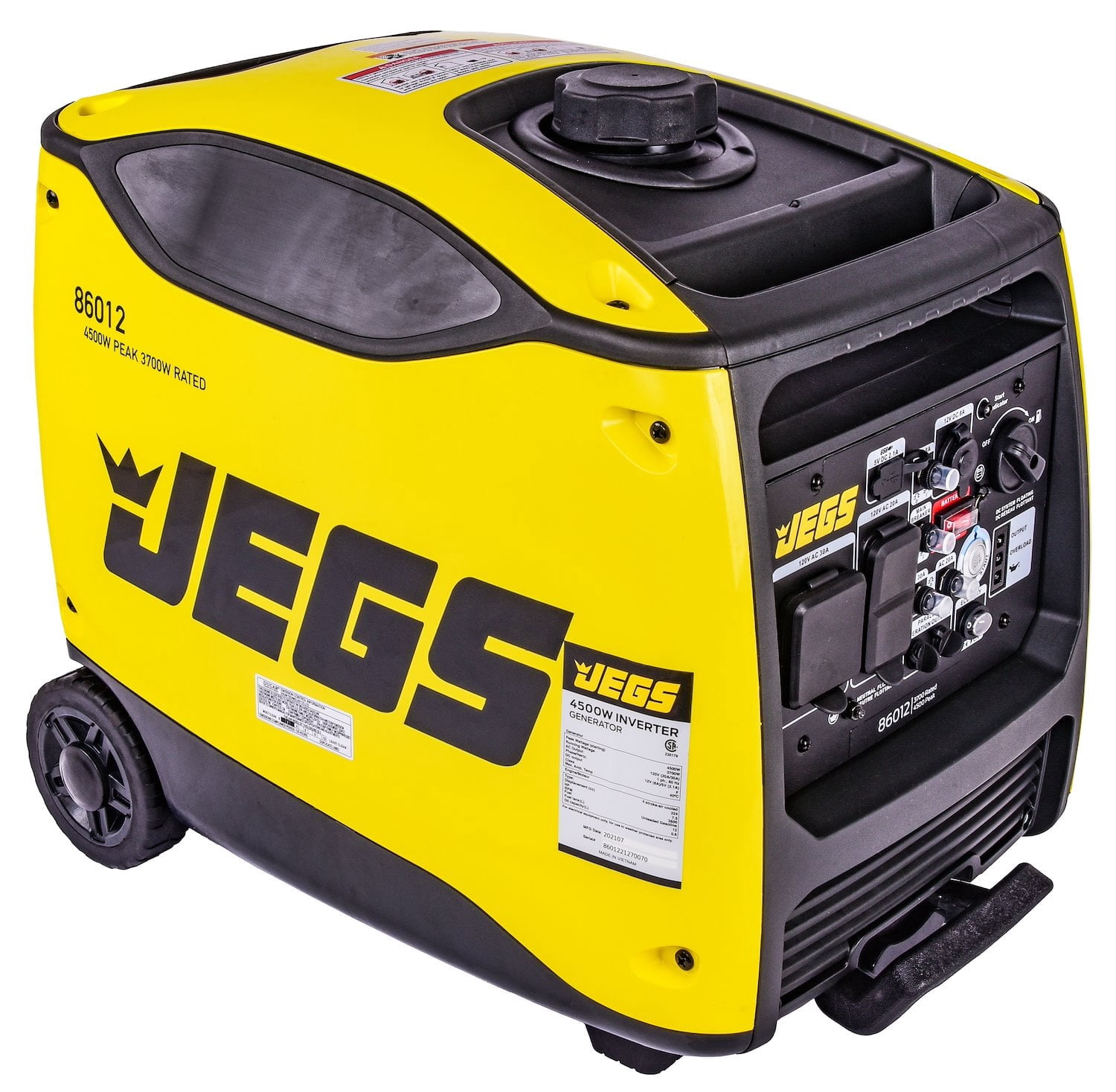 JEGS 4500 Watt SUPER QUIET Premium Portable Inverter Generator with Electric Start & Sine Wave Technology