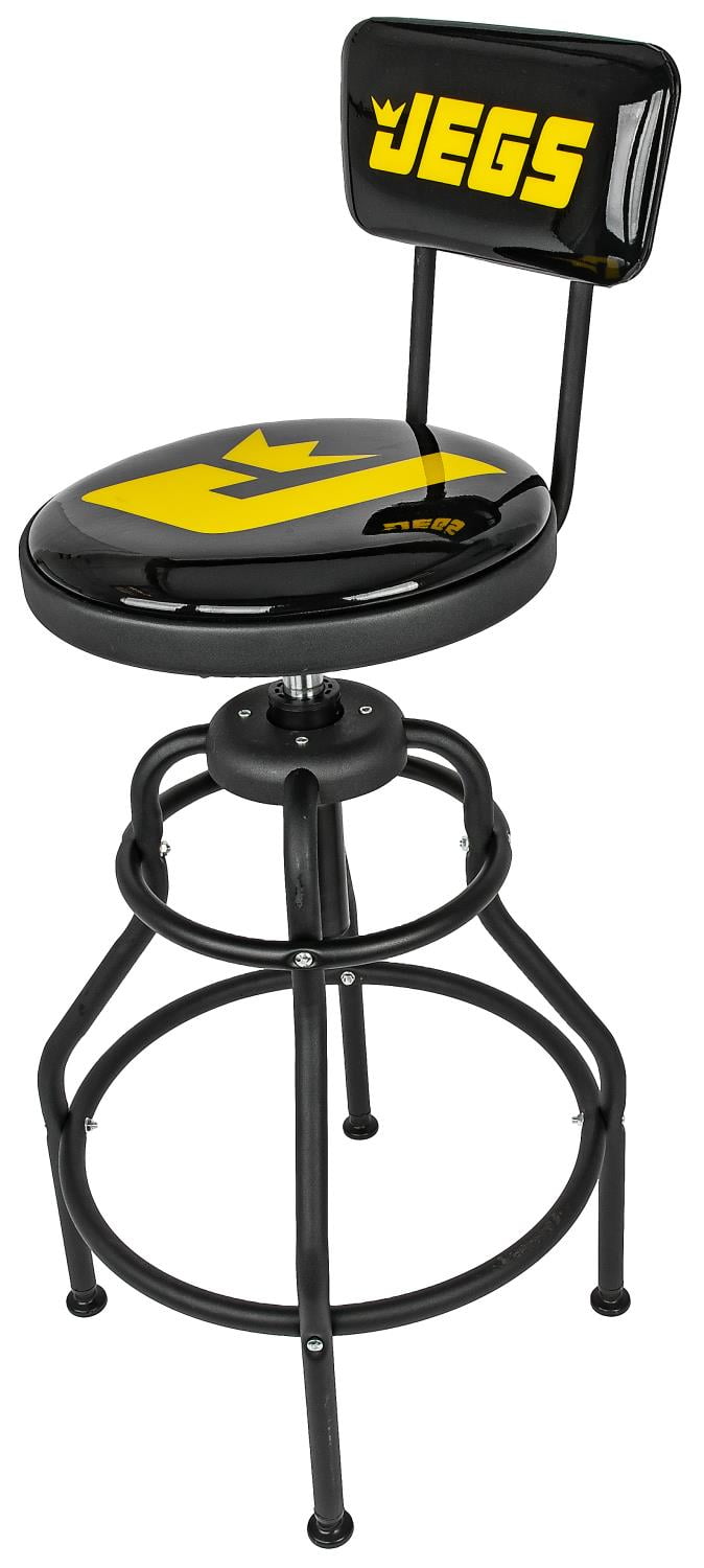 Adjustable Black Vinyl Hydraulic Swivel Stool with Backrest