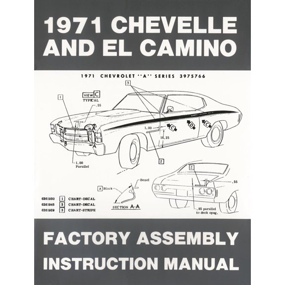 JEGS Factory Assembly Instruction Manual for 1971 Chevrolet Chevelle and El Camino