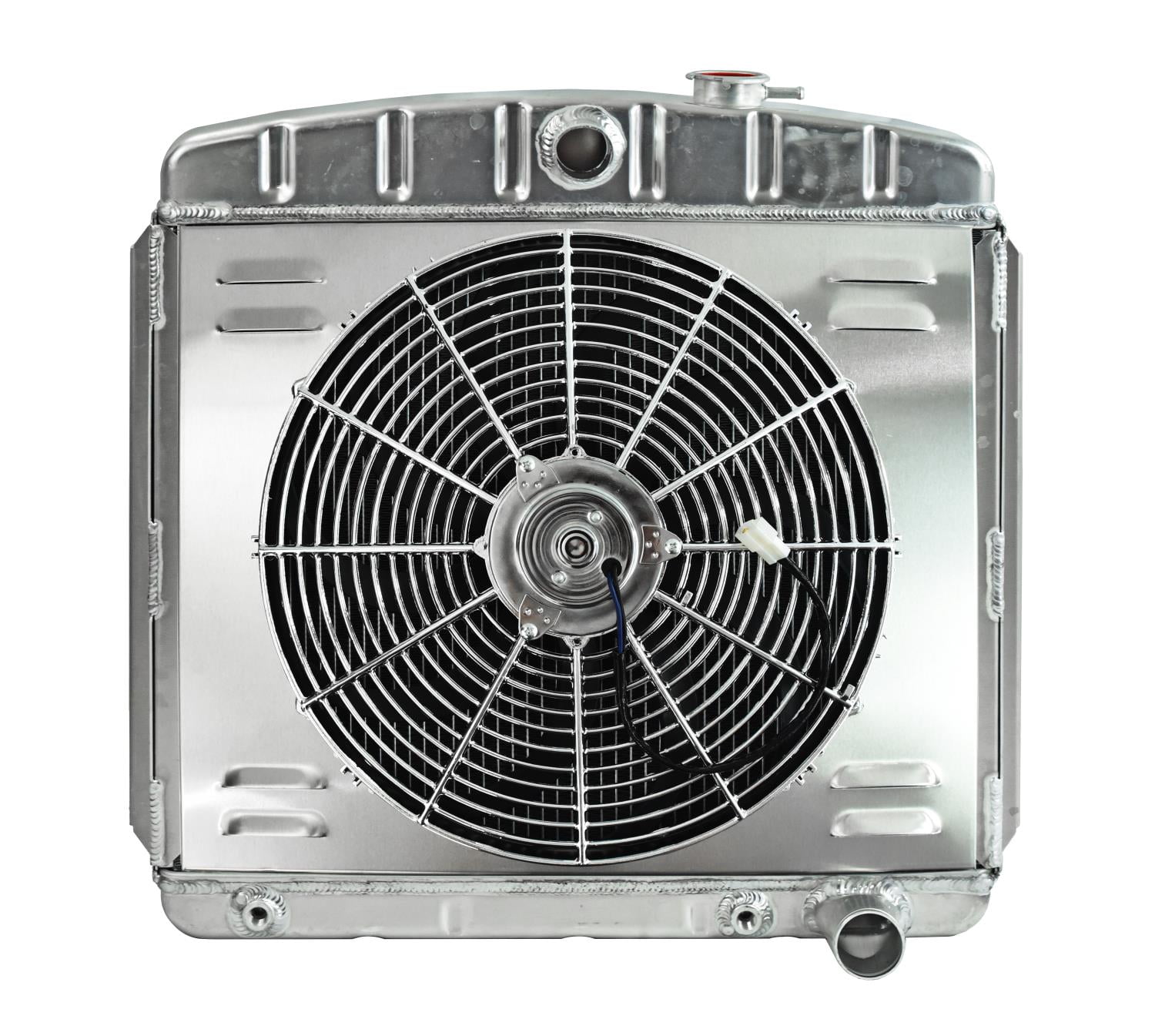 JEGS Aluminum Radiator & Fan Combo for 19551957 Chevrolet with V8
