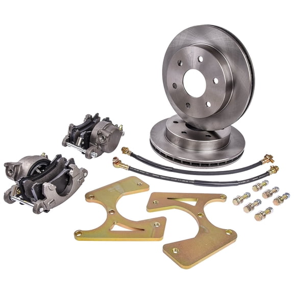 JEGS GM 10/12 Bolt Rear Disc Brake Conversion Kit for 1963-1970 GM C10/C15 Series Trucks, 6-Lug [Standard Kit Non E-Brake]