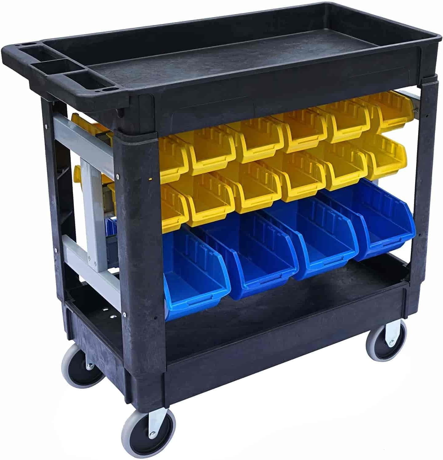 JEGS Heavy-Duty Utility Cart | 32 Storage Bins | 500 lbs. Capacity ...