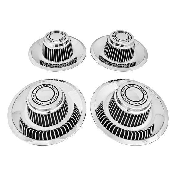 JEGS Rally Wheel Derby Center Caps with Chevrolet Motor Division