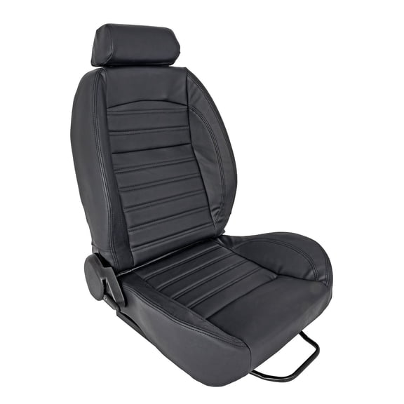 JEGS Retro Low Back Reclining Bucket Seat with Headrest, Right/Passenger Side [Black]
