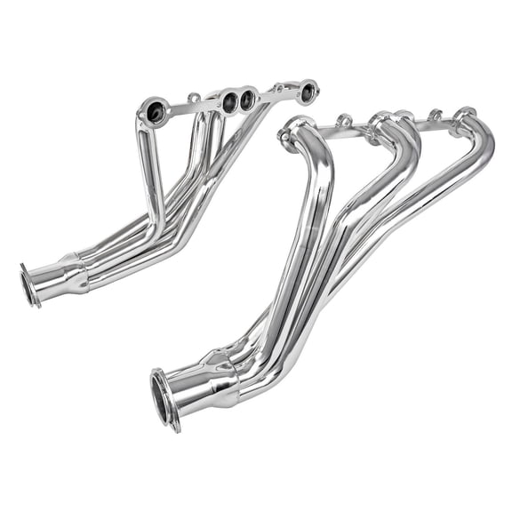 JEGS Stainless Steel Long Tube Headers for 1966-1991 Chevrolet/GMC Trucks with Small Block Chevy 265-400 ci [Silver Ceramic Finish]