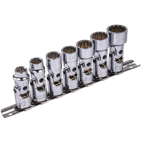 JEGS Flex Socket Set, 3/8 in. Drive [SAE 7-Piece]