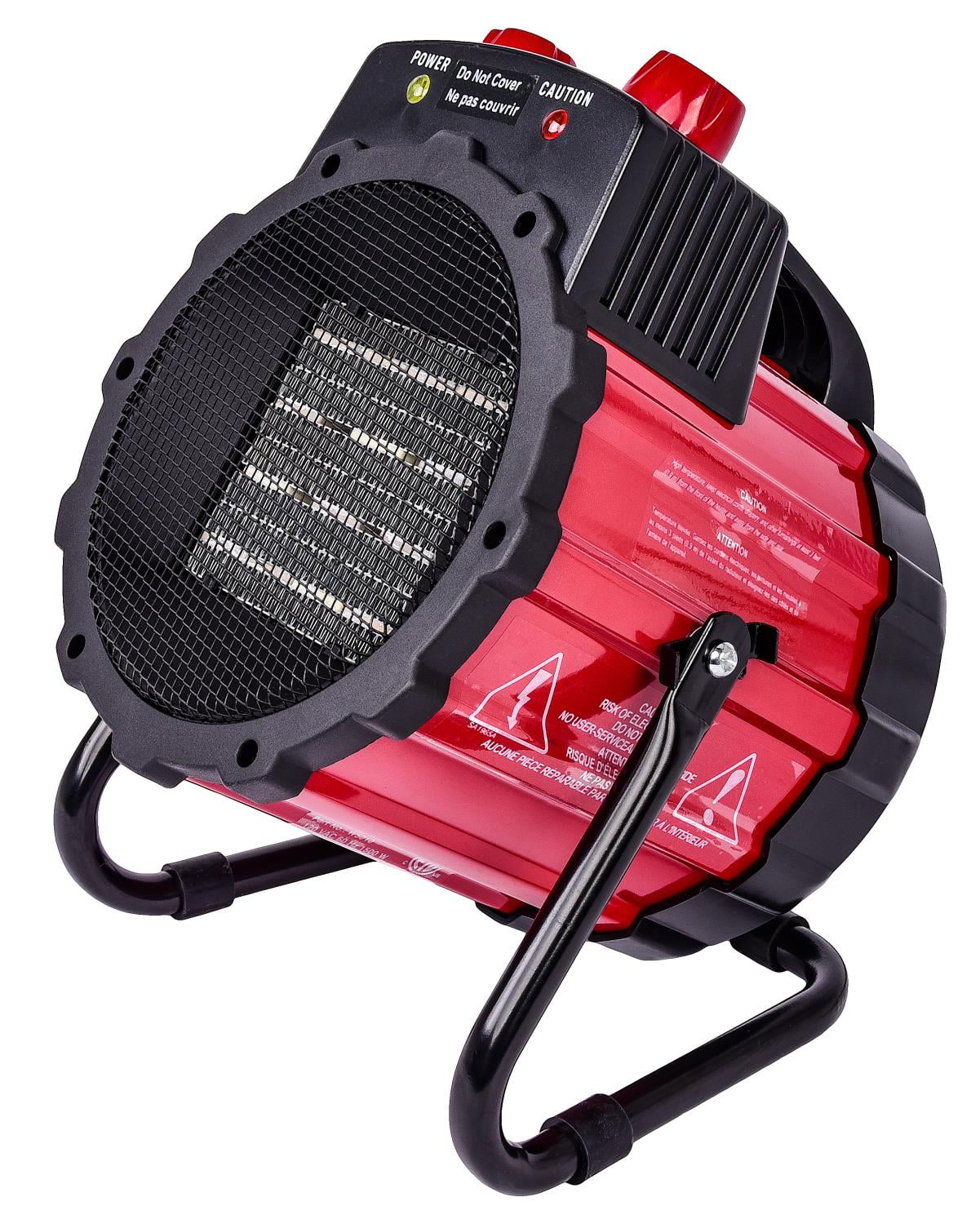 Compact Red Ceramic Electric Space Heater with Thermostat