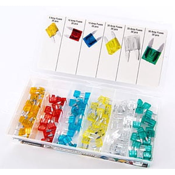 JEGS 120-Piece Mini Blade Fuse Kit ATM/APM Style Fuses