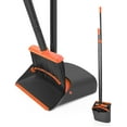thumbnail image 1 of JEHONN Broom and Dustpan Set for Home, Long Handle Lightweight Broom Set with Comb Teeth (Orange Black), 1 of 7